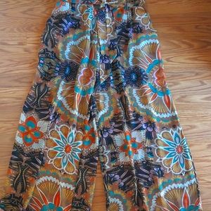 Simply Couture Palazzo Pants, Tie Waist, Sz XL